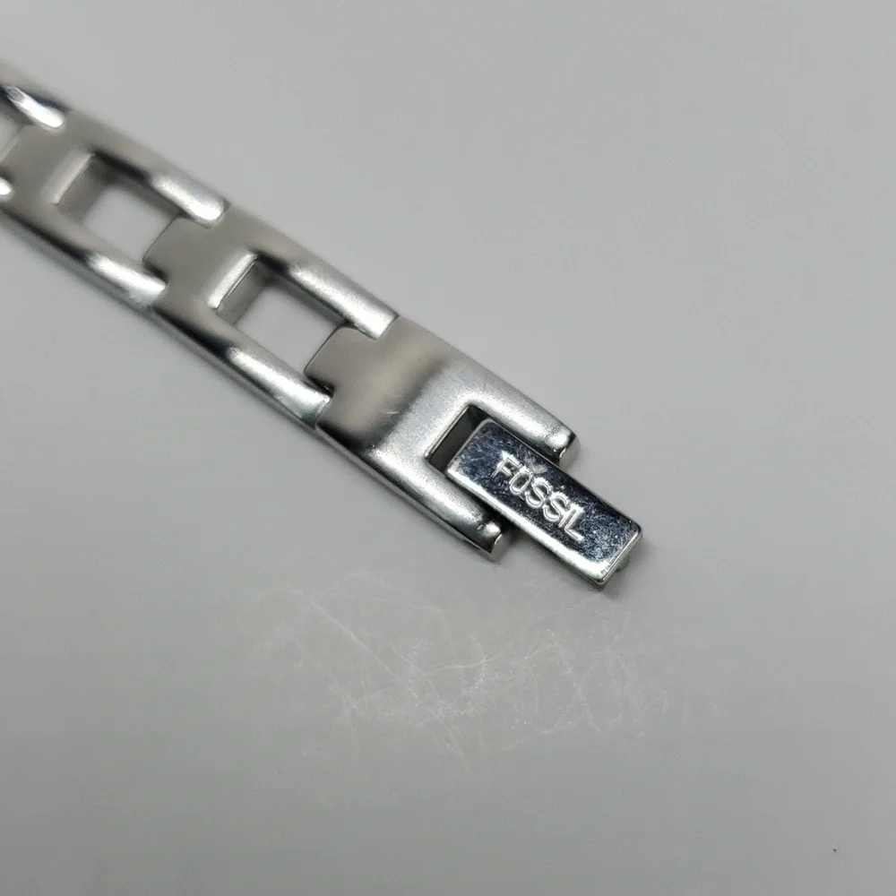 Vintage Fossil Big Tic ES9744 USA Flag Watch Silver Tone Y2K Animated Dial